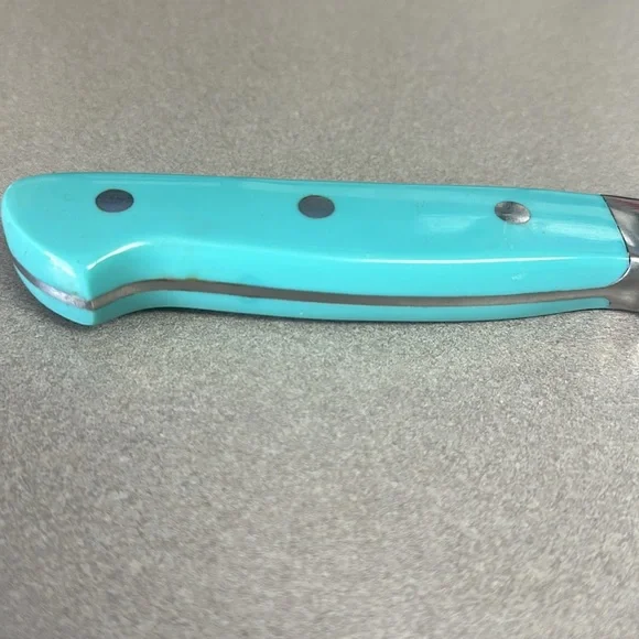 Pioneer Woman 8 in knife with Turquoise handle in good used condition - Picture 2 of 11